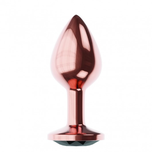 Пробка цвета розового золота с черным кристаллом Diamond Jet Shine L - 8,3 см. - Lola Games - купить с доставкой в Майкопе