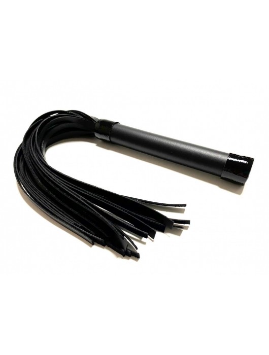 Черная плеть из эко-кожи - 42 см. - БДСМ Арсенал - купить с доставкой в Майкопе