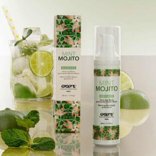 Разогревающее массажное масло с ароматом мохито Gourmet Mint Mojito - 50 мл. - Exsens - купить с доставкой в Майкопе