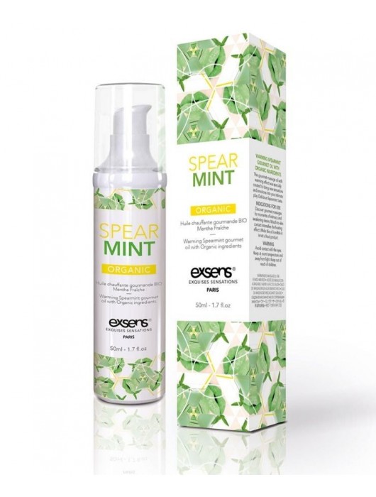 Разогревающее массажное масло Gourmet Spearmint Organic с органическими ингредиентами - 50 мл. - Exsens - купить с доставкой в Майкопе