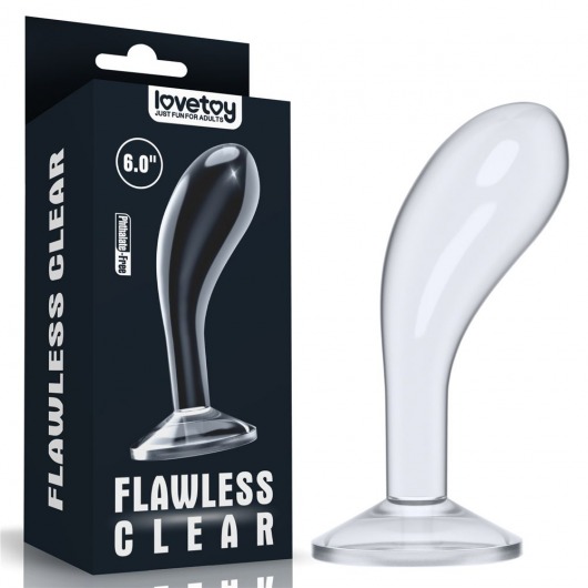Прозрачный стимулятор простаты Flawless Clear Prostate Plug - 15 см. - Lovetoy - в Майкопе купить с доставкой