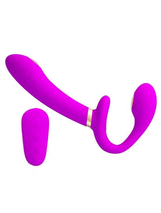Лиловый безремневой страпон с функцией электростимуляции Thunderbird - Baile - купить с доставкой в Майкопе