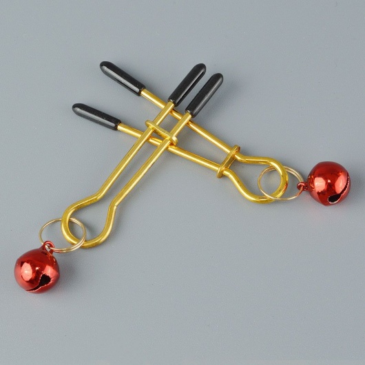 Золотистые зажимы с колокольчиками Gold - Sitabella - купить с доставкой в Майкопе