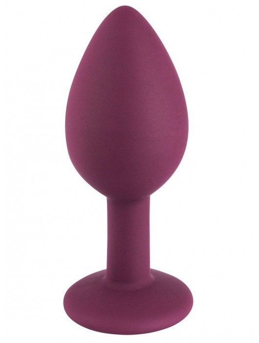 Бордовая малая силиконовая пробка с прозрачным кристаллом - Свободный ассортимент