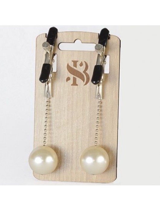 Зажимы на соски с бусинами под жемчуг Pearl - Sitabella - купить с доставкой в Майкопе