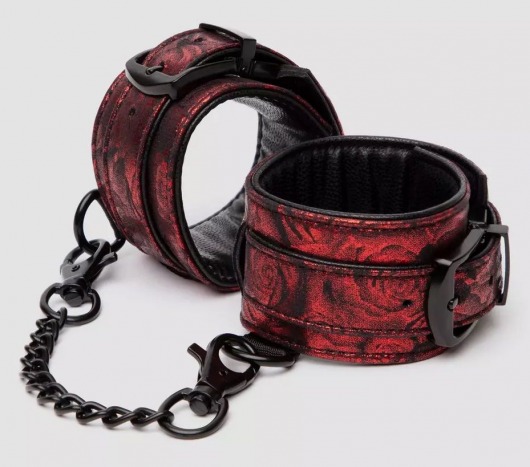 Красно-черные наручники Reversible Faux Leather Wrist Cuffs - Fifty Shades of Grey - купить с доставкой в Майкопе