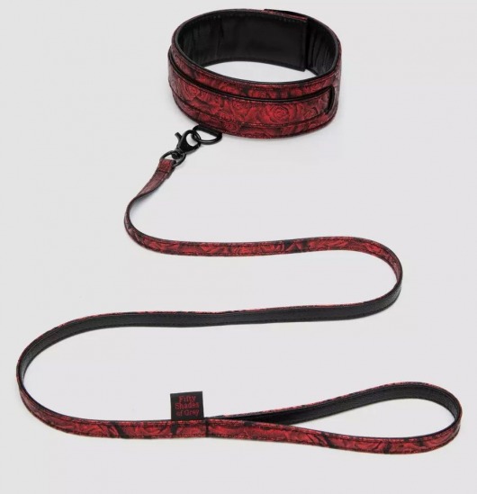 Стильный ошейник с поводком Reversible Faux Leather Collar and Lead - Fifty Shades of Grey - купить с доставкой в Майкопе