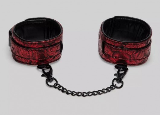 Красно-черные оковы Reversible Faux Leather Ankle Cuffs - Fifty Shades of Grey - купить с доставкой в Майкопе
