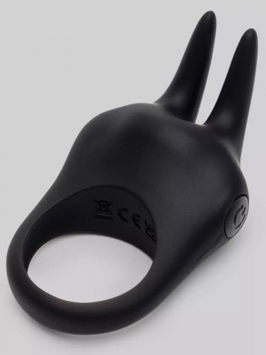 Черное эрекционное виброкольцо Sensation Rechargeable Vibrating Rabbit Love Ring - Fifty Shades of Grey - в Майкопе купить с доставкой