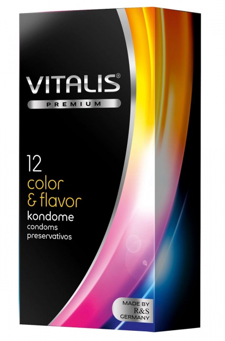 Цветные ароматизированные презервативы VITALIS PREMIUM color   flavor - 12 шт. - Vitalis - купить с доставкой в Майкопе