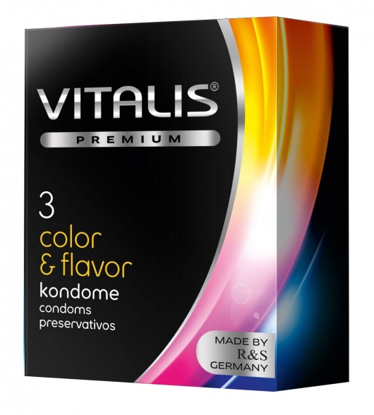 Цветные ароматизированные презервативы VITALIS PREMIUM color   flavor - 3 шт. - Vitalis - купить с доставкой в Майкопе