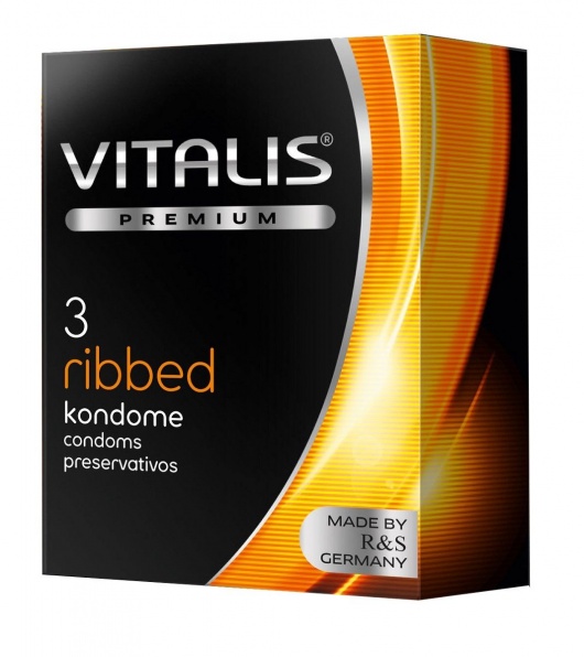 Ребристые презервативы VITALIS PREMIUM ribbed - 3 шт. - Vitalis - купить с доставкой в Майкопе