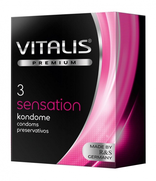 Презервативы с пупырышками и кольцами VITALIS PREMIUM sensation - 3 шт. - Vitalis - купить с доставкой в Майкопе