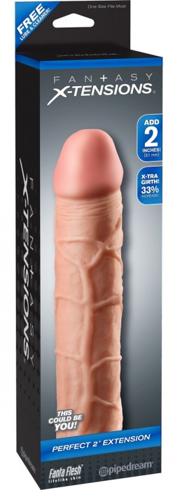 Телесная насадка Fantasy X-tensions Perfect 2  Extension - 20,3 см. - Pipedream - в Майкопе купить с доставкой