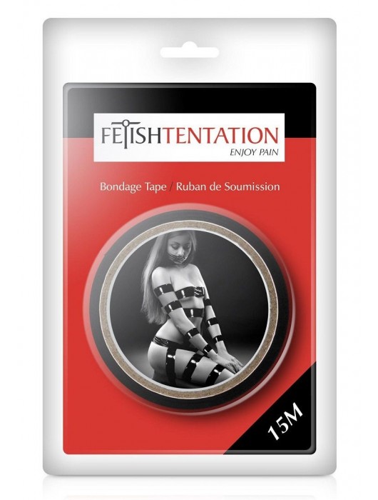 Черный скотч для фиксации - 15 м. - Fetish Tentation - купить с доставкой в Майкопе