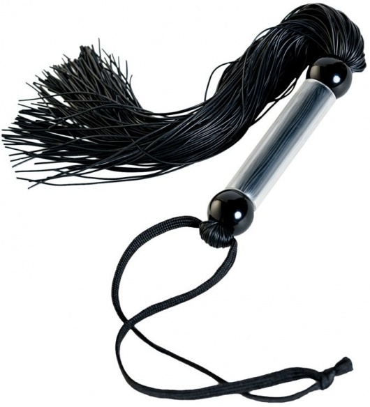 Черный мини-флоггер с резиновыми хвостами - 26 см. - ToyFa - купить с доставкой в Майкопе