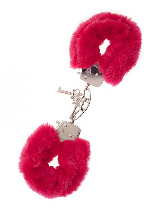 Металлические наручники с красной меховой опушкой METAL HANDCUFF WITH PLUSH RED - Dream Toys - купить с доставкой в Майкопе
