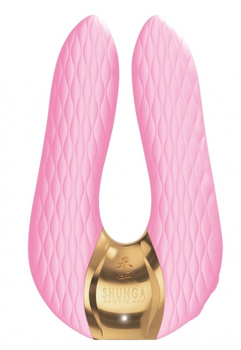 Розовый двойной вибростимулятор AIKO с двумя моторами - Shunga