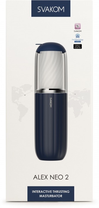 Черно-белый интерактивный мастурбатор Alex Neo 2 - Svakom - в Майкопе купить с доставкой
