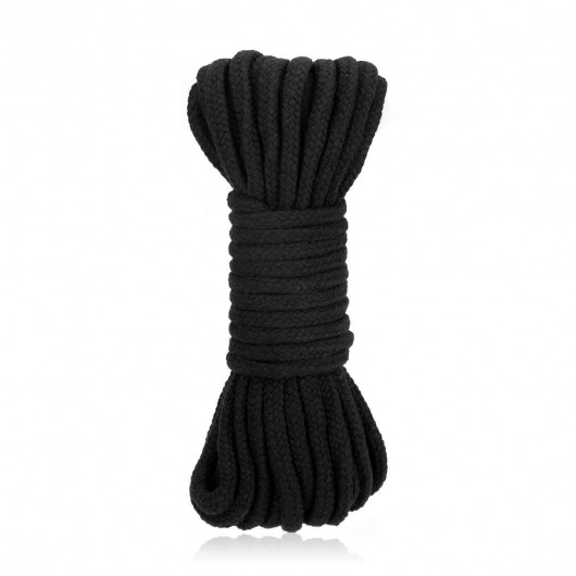 Черная хлопковая веревка для связывания Bondage Rope - 10 м. - Lux Fetish - купить с доставкой в Майкопе