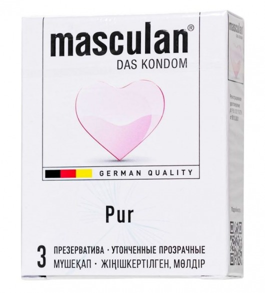 Супертонкие презервативы Masculan Pur - 3 шт. - Masculan - купить с доставкой в Майкопе
