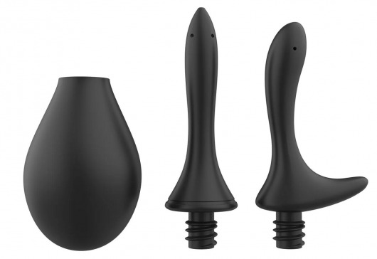 Черный анальный душ Nexus Anal Douche Set с 2 сменными насадками - Nexus Range - купить с доставкой в Майкопе