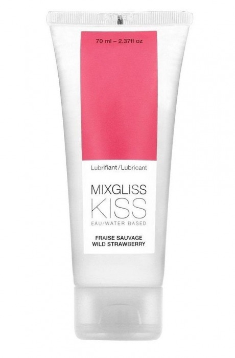 Смазка на водной основе Mixgliss Kiss с ароматом земляники - 70 мл. - Mixgliss - купить с доставкой в Майкопе