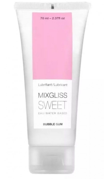 Смазка на водной основе Mixgliss Sweet с ароматом бабл-гам - 70 мл. - Mixgliss - купить с доставкой в Майкопе