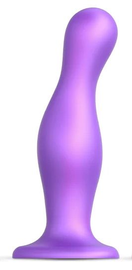 Фиолетовая насадка Strap-On-Me Dildo Plug Curvy size L - Strap-on-me - купить с доставкой в Майкопе