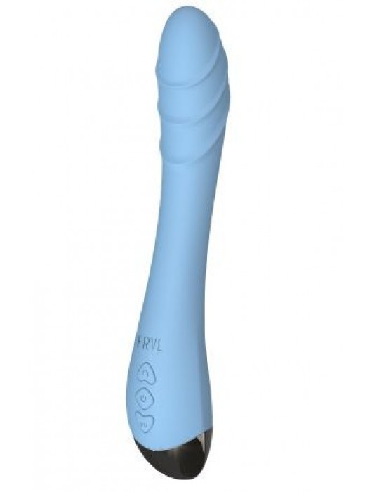 Голубой изогнутый вибратор Altas - 21 см. - Le Frivole