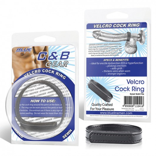 Кольцо на пенис из искусственной кожи на липучке VELCRO COCK RING - 5 см. - BlueLine - в Майкопе купить с доставкой