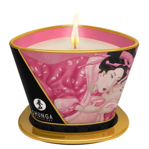 Массажная свеча Rose Petals с ароматом розы - 170 мл. - Shunga - купить с доставкой в Майкопе