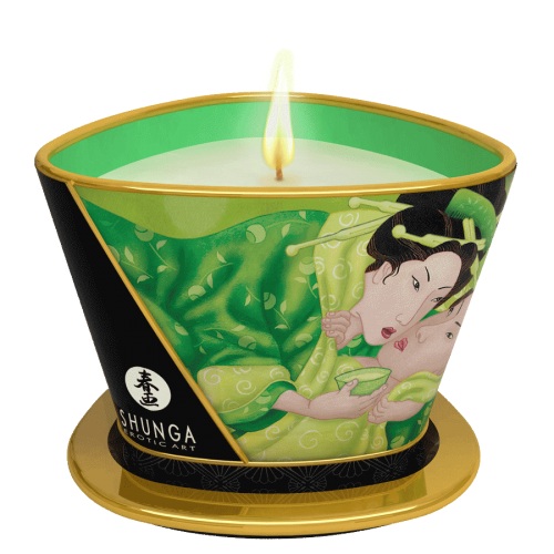 Массажная свеча Exotic Green Tea с ароматом зелёного чая - 170 мл. - Shunga - купить с доставкой в Майкопе