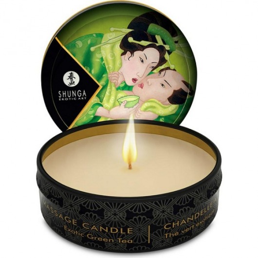 Массажная свеча Exotic Green Tea с ароматом зелёного чая - 30 мл. - Shunga - купить с доставкой в Майкопе