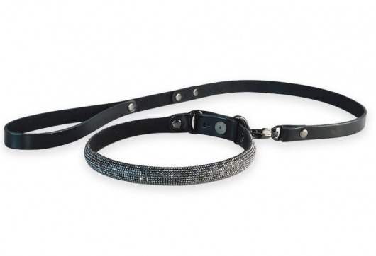 Эффектный сверкающий ошейник с поводком  Гламур - Sitabella - купить с доставкой в Майкопе