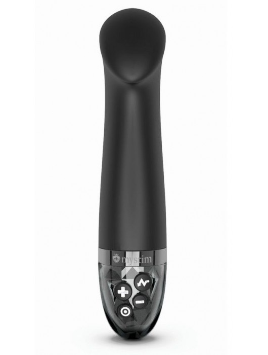 Черный вибратор с функцией электростимуляции Right on Ron - 17 см. - MyStim - купить с доставкой в Майкопе