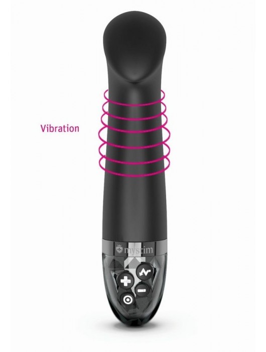 Черный вибратор с функцией электростимуляции Right on Ron - 17 см. - MyStim - купить с доставкой в Майкопе