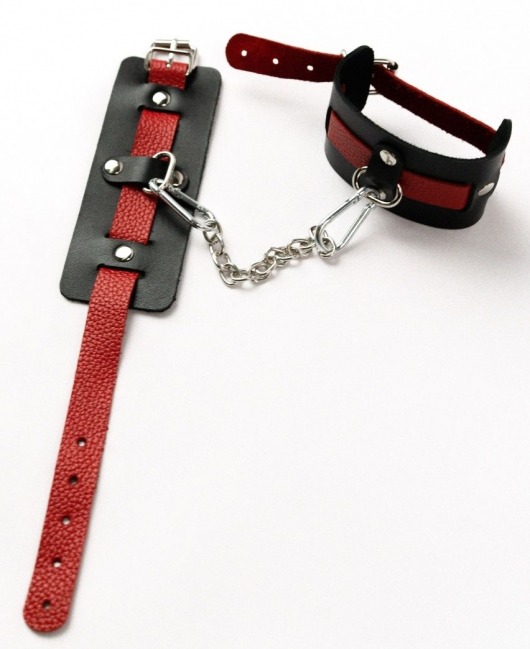 Черные оковы с красным декором и заклепками - Crazy Handmade - купить с доставкой в Майкопе