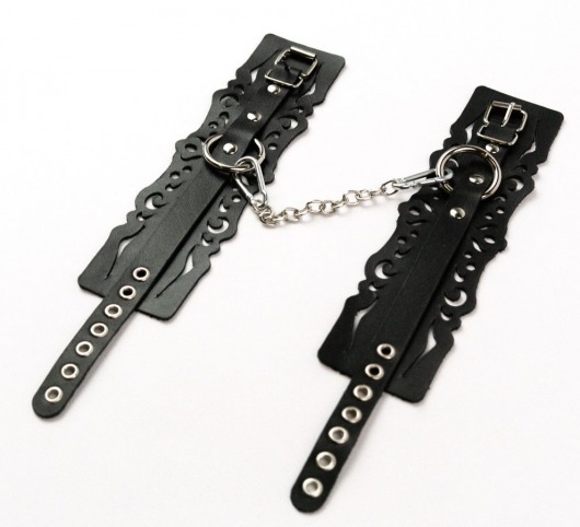 Узорчатые кожаные оковы с регулируемыми ремешками - Crazy Handmade - купить с доставкой в Майкопе