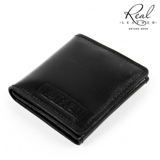 Черный кожаный кондомхолдер Notabu - Notabu - купить с доставкой в Майкопе