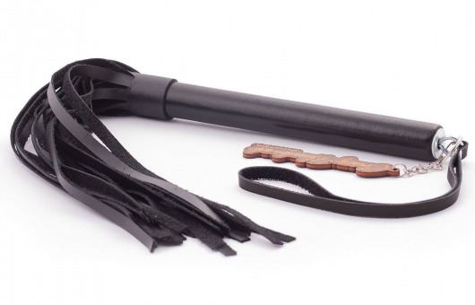 Черная кожаная плеть  Индиго  - 50 см. - Crazy Handmade - купить с доставкой в Майкопе
