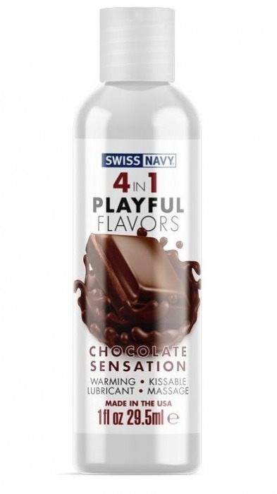 Массажный гель 4-в-1 Chocolate Sensation с ароматом шоколада - 29,5 мл. - Swiss navy - купить с доставкой в Майкопе
