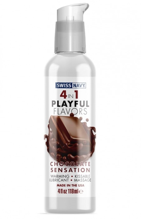 Массажный гель 4-в-1 Chocolate Sensation с ароматом шоколада - 118 мл. - Swiss navy - купить с доставкой в Майкопе