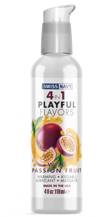 Массажный гель 4-в-1 Wild Passion Fruit с ароматом маракуйи - 118 мл. - Swiss navy - купить с доставкой в Майкопе