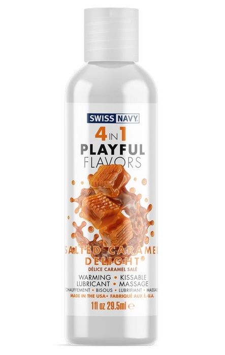 Массажный гель 4-в-1 Salted Caramel Delight с ароматом солёной карамели - 29,5 мл. - Swiss navy - купить с доставкой в Майкопе