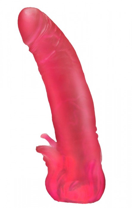 Розовая насадка для страпона с клиторальными лепестками - 18,5 см. - LOVETOY (А-Полимер) - купить с доставкой в Майкопе