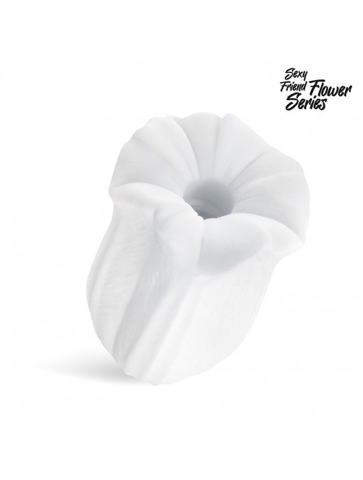 Белый нереалистичный мастурбатор в форме бутона цветка Datura - 1137 - в Майкопе купить с доставкой