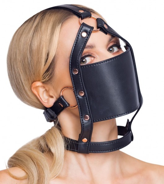 Черный намордник с кляпом-шаром Head Harness With A Gag - Orion - купить с доставкой в Майкопе