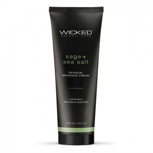 Массажный легкий крем WICKED Sage plus Sea Salt - 120 мл. - Wicked - купить с доставкой в Майкопе