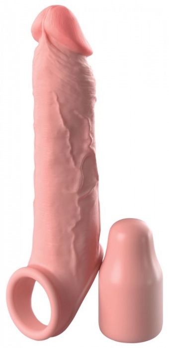 Телесная насадка-удлинитель 2 Inch Silicone X-tension with Strap - 20,3 см. - Pipedream - в Майкопе купить с доставкой
